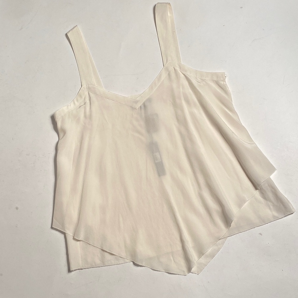 New With Tags Acrobat Real Silk White Layered Tank Top Blouse! Size Large
